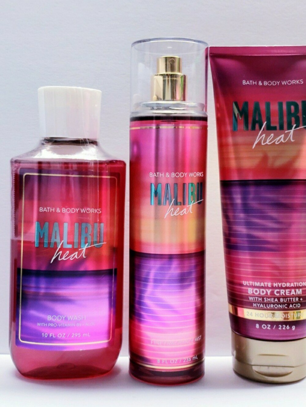Bath & Body Works MALIBU HEAT Body Cream, Body Wash, and Fragrance Mist -3 pcs